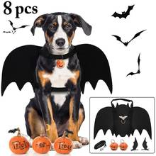 Bonitas alas de murciélago con correa, pinza de pelo de calabaza para mascotas, disfraces de perro y gato, ropa de Cosplay de Halloween, vestido divertido, accesorios para mascotas 2024 - compra barato