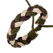 Moda feito à mão verde tecido corda pulseira feminina men ajustável string charme pulseira homme jewely 2024 - compre barato