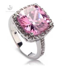 SHUNXUNZE luxo anéis de Noivado de Casamento para as mulheres vestuário acessórios dropshipping Rosa Cubic Zirconia Rhodium R555 2024 - compre barato