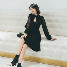 L-5XL tamanho grande preto vestidos de verão 2020 manga comprida impressão polka dot vestido feminino casual vintage vestido plus size robe femme 2024 - compre barato
