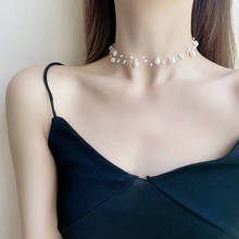 Contracted only beautiful pearl multilayer necklace personality transparent line clavicle necklace chain ins wind 2024 - buy cheap