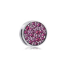 Fit Reflexions Bracelets Pink Pave Clip Charm 925 Sterling Silver Beads for DIY Making Silver Charms Bead Kralen Women Jewelry 2024 - buy cheap