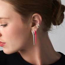 Pendientes de aro de Punta larga para mujer, aretes pequeños con esmalte de neón colorido, joyería elegante para mujer, novedad de verano 2020 2024 - compra barato