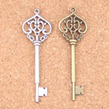 28pcs Charms vintage skeleton key 69mm Antique Pendants,Vintage Tibetan Silver Jewelry,DIY for bracelet necklace 2024 - buy cheap