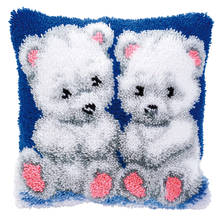 Kits de travesseiro de crochê para crianças e adultos, faça você mesmo, capa, tapete, urso, estampado, 16x16 fábricas, bordado, artesanato 2024 - compre barato