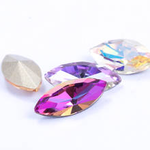 Xiaopu navette pedras de cristal strass luxuosas, strass de cristal 5x10mm com cola para decoração de anéis soltos strass 2024 - compre barato