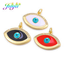 Juya DIY Accessories Handmade Multicolor Enamel Greek Evil Eye Charms For Fashion Turkish Eye Bracelet Necklace Earrings Making 2024 - buy cheap
