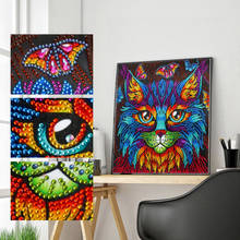 Diamond Embroidery Flower Cat Special Shape Rhinestone 5D Diamond Painting Animal Mosaic Crystal Set DIY Craft Home Decoration 2024 - buy cheap