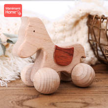 1pc Baby Wooden Animal Car Horse Beech Rodent Wooden Teether Rodent Blank Montessori Toys Newborn Educational Children'S Goods 2024 - buy cheap