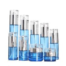 30g 50g Eye Cream Glass Jars Spray Toner Emulsion Lotion Pump Blue Cosmetic Packaging Bottle 20ml 30ml 40ml 60ml 100ml 8pieces 2024 - buy cheap