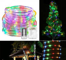 LED Tube String Light Outdoor String Light Rope Tape 10M 100LEDs Battery Operated Patio Easter Christmas Party Wedding Holiday 2024 - buy cheap