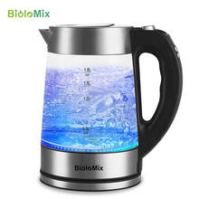 SpeedBoil беспроводной электрический чайник стекло чай кофейник 1,8 л светодио дный светодиодный свет боросиликатное стекло BPA-Free автоматическое отключение Biolomix 2024 - купить недорого