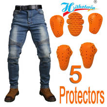 Autumn Winter Jeans Motorcycle Pants Protective Gear Outdoor Riding Touring Trousers Motorbike Motocross Moto Pant 5 Protectors 2024 - buy cheap
