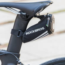 Rockbros minibolsa traseira de bicicleta, portátil, sacola de liberação rápida, refletiva e noturna, acessórios de ciclismo para mtb 2024 - compre barato