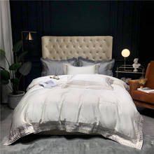 Luxury embroidery edge bedlinen Bedding Set King Queen Size 600TC egyptian Cotton Duvet Cover Bed Sheet Set Pillowcases 2024 - buy cheap