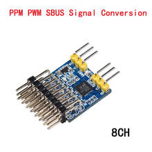 Conversor de módulo de conversão de sinal, voltagem de entrada 3.3-20v 8ch pwm ppm sbus para drone rc receptor de controle remoto 2024 - compre barato