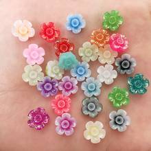 Brillo de resina Kawaii 10mm mezcla de flores con parte trasera plana PIEDRA DE cabujón 100 Uds Scrapbook DIY decoración estatuilla artesanía OF580 2024 - compra barato