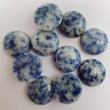 Grânulo de joia sodalite brasileiro 16mm, grânulo redondo cab pedras preciosas (10 tamanhos) h239 2024 - compre barato