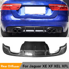 Carbon Fiber Rear Bumper Lip Diffuser Spoiler for Jaguar XE Sedan 4-Door 2015 - 2017 Dual Exhaust Two Outlet Exhaust Diffuser 2024 - buy cheap