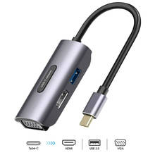 4K UHD 1080P Dock USB Hub Type C To VGA HDMI-compatible Adapter For MacBook Samsung S10/S9/S8 Huawei USB-C Converter Splitter 2024 - buy cheap
