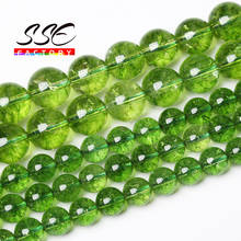 4 6 8 10 12mm Natural Green Peridot Crystal Quartz Round Loose Beads For Jewelry Making DIY Bracelet Necklace 15''Inches/Strands 2024 - buy cheap