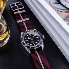 Premium otan strap 20mm 22mm substituição de náilon pulseira de relógio pulseira ajustável náilon relógio banda única passagem estilo para tudor 2024 - compre barato