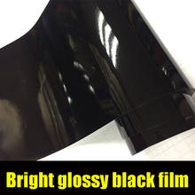 Filme vinílico preto brilhante, 50cm x 1.52m/2m/3m/4m/5m, de boa qualidade, embalagem adesiva para piano, preto brilhante, bolha de ar, folha de embrulho de carro 2024 - compre barato