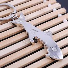 Shark Shaped Bottle Opener Keychain shaped zinc alloy Silver Color Key Ring Beer Bottle Opener Unique Creative Gift S013 2024 - buy cheap