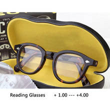Gafas de lectura para hombre y mujer, lentes de lectura Retro con marco de acetato, dioptrías para presbicia + 1,0 + 1,5 + 2,0 + 2,5 + 3,0 + 3,5 + 4,0 con caja, Johnny Depp 2024 - compra barato
