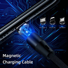 Магнитный кабель для быстрой зарядки iPhone XS, кабель USB Type-C, магнитное зарядное устройство для зарядки данных, микро USB код для Huawe P20/Samsung 2024 - купить недорого