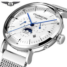 Automatic Mechanical GUANQIN Switzerland Brand Mens Watches Fashion Luxury All steel waterproof Business clock Relogio Masculino 2022 - buy cheap