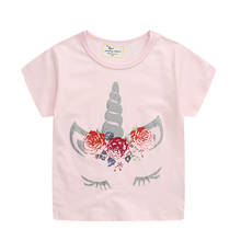 Jumping Meters New Arrival Summer Unicorn Girls T shirts Cotton Hot Selling Tee Tops for Baby Clothes 2024 - buy cheap