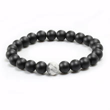 Couple Distance Bracelets Black White Yin Yang Beads Bangles Natural Matte Stone Men Women Bracelet Homme Yoga Strand Jewelry 2024 - buy cheap