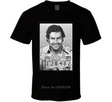 Pablo Escobar Notorious Drug Lord Smiling Mugshot Vintage Look T Shirt men cotton o-neck tshirt Hip-Hop Tee Shirt 2024 - buy cheap