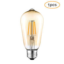 Lampada vintage led edison bulbo e27 4w bombillas st64 lâmpada led antigo retro vidro filamento lâmpada 110v 220v luz quente 2024 - compre barato