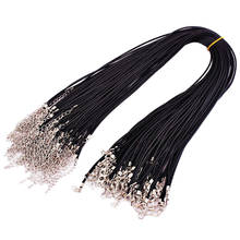 10pcs Handmade Black Leather Adjustable Braided Rope Necklaces & Pendant Charms Findings Lobster Clasp String Cord 1.5mm 45+4cm 2024 - buy cheap