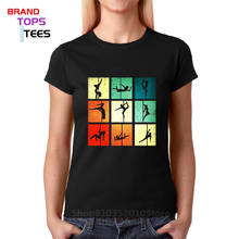 Женская Винтажная футболка с силуэтом для танца на шесте, Элегантная футболка в стиле ретро, женская футболка с модным дизайном 2024 - купить недорого