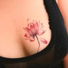 Водостойкая Временная тату-наклейка, привлекательная розовая Женская тату-наклейка, флэш-тату, искусственная татуировка, цветок, боди-арт 2024 - купить недорого