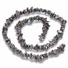Cuentas de perla nucleada Keshi, hebras de cuentas de color gris oscuro, alrededor de 5 ~ 10x4 ~ 8mm, agujero: 0,5mm, alrededor de 169 Uds./hebra, 14,96" 2024 - compra barato