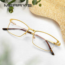 MERRYS-gafas ópticas de aleación de titanio para hombre, lentes de lujo ultraligeras para miopía, hipermetropía, graduadas, S2041 2024 - compra barato