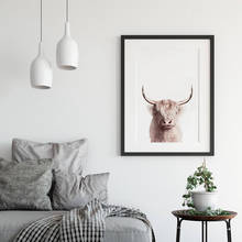Pintura nórdica moderna de Bison, lienzo de Búfalo, póster, imagen, arte de pared del hogar, decoración, se puede personalizar 2024 - compra barato