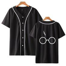 Harrys-Camiseta de béisbol con estampado de gafas para hombre y mujer, camisa con capucha de la Escuela de brujería y hechicería, sudadera de manga corta a la moda 2024 - compra barato