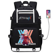 DARLING in the FRANXX Wome Cute Backpack USB Charging Laptop Backpack Large Travel Bagpack Nylon School Bags Girl Anime Bookbag 2024 - buy cheap