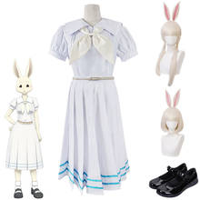 Anime Beastars Cosplay Haru Costume Lolita Haru Dress Skirt+top+bow+belt Women White Rabbit Set Girl Japanese Uniform Wigs Shoes 2024 - buy cheap