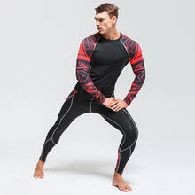 mens sports suits Cycling tracksuit leggings crossfit T-shirt compression MMA rash gard kit Gym jogging thermal underwear 4XL 2024 - buy cheap