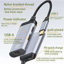 Adaptador de 4K @ 60Hz USB C a rj45/VGA/DP/compatible con HDMI, Cable Mini DP tipo C a HDMI Thunderbolt 3 para MacBook Pro 4K UHD USB-C 2024 - compra barato