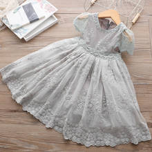Летнее платье с цветочной вышивкой для девочек, вечерние платья для девочек на свадьбу 2024 - купить недорого