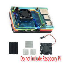 Capa colorida acrílica raspberry pi 4b, com ventilador refrigerador, modelo b 2024 - compre barato