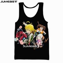 Jumeast-Chaleco 3D de dibujos animados para hombre y mujer, Camiseta deportiva de manga corta de gran tamaño con estampado de los Seven Deadly Sins, camisetas sin mangas de verano 2024 - compra barato