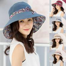 Women Summer Fashion Double-Sided Foldable Floral Travel Fisherman Panama Beach Hat Bucket Cap Cotton Sunscreen Sun Hats 2024 - buy cheap